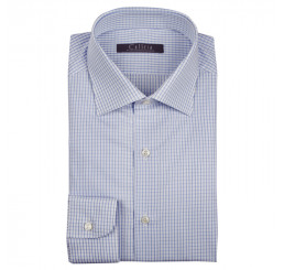 Cassera men's slim fit shirt in check cotton 